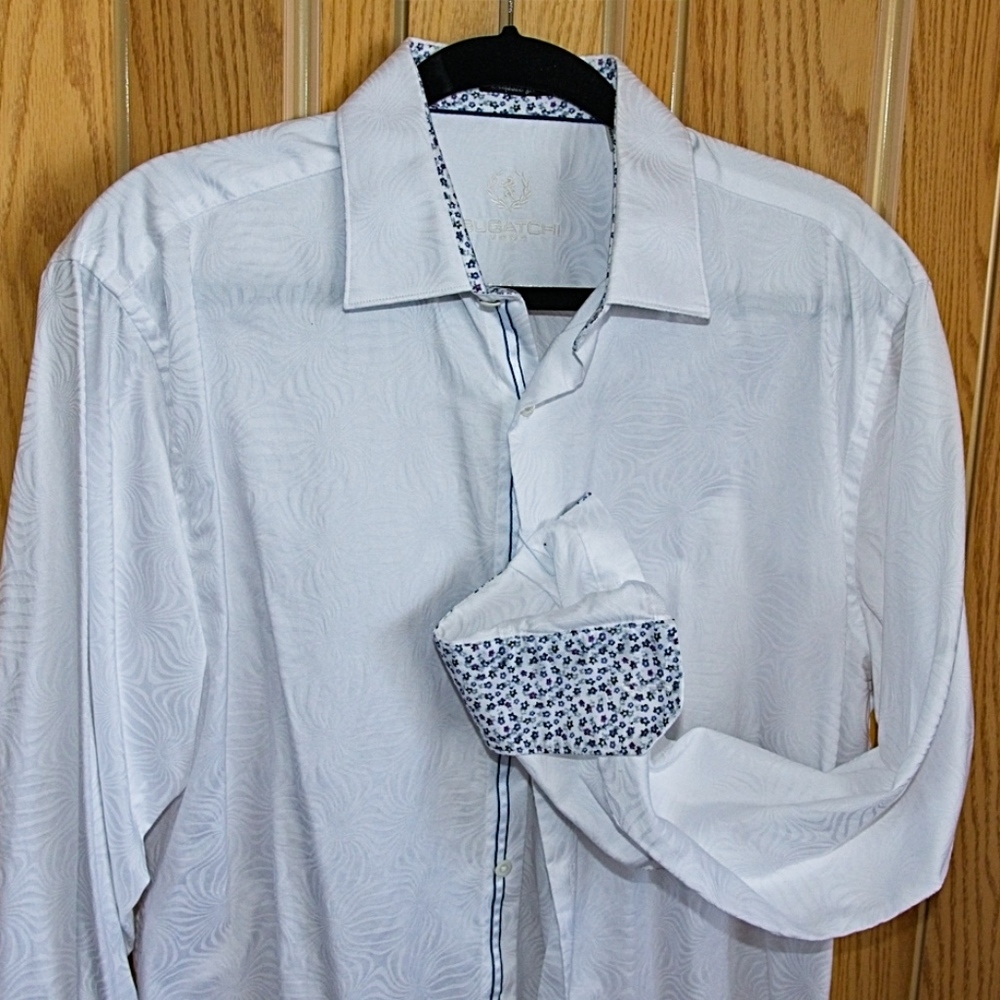 PRICE DROP! - BUGATCHI - White Long Sleeve Shirt